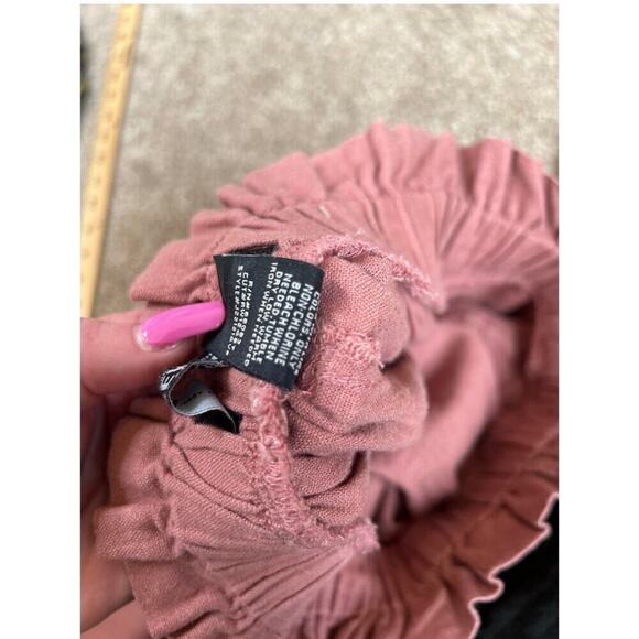 ReWash Paperbag waist tie front pockets blush pink linen blend NEW SZ SM - Picture 12 of 13